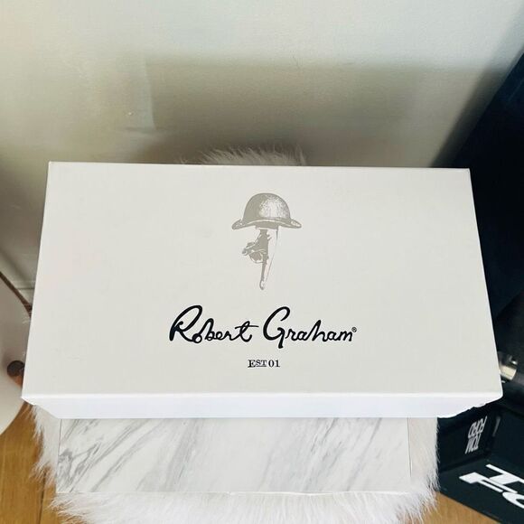 ROBERT GRAHAM Barrelman Leather Sneaker, Designer Black/Red Laces Size 11.5, NWT - Picture 16 of 16